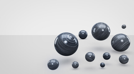 Marble balls on grey bakcdrop