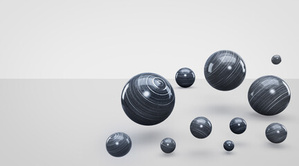 Marble balls on grey bakcdrop