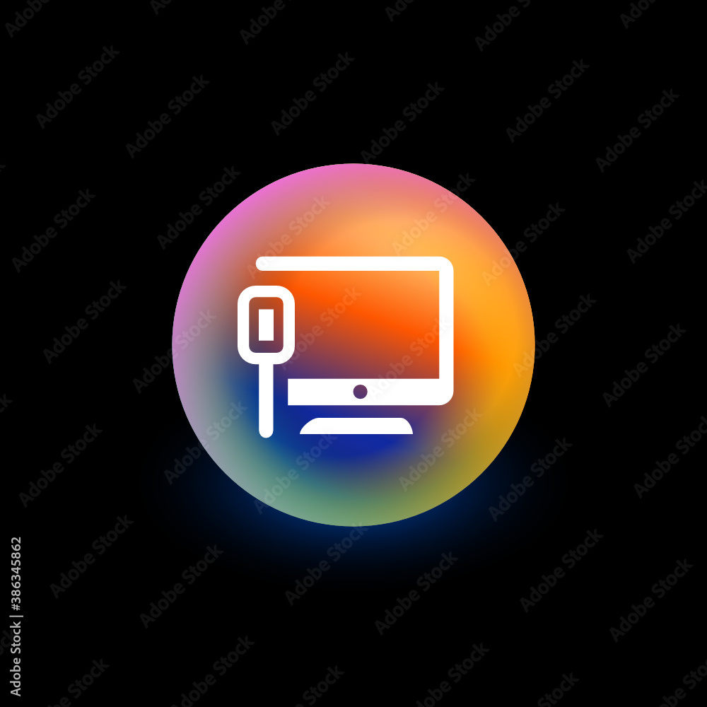 Sticker pc network - app button