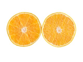 Orange slice isolated on white background. fresh fruit.