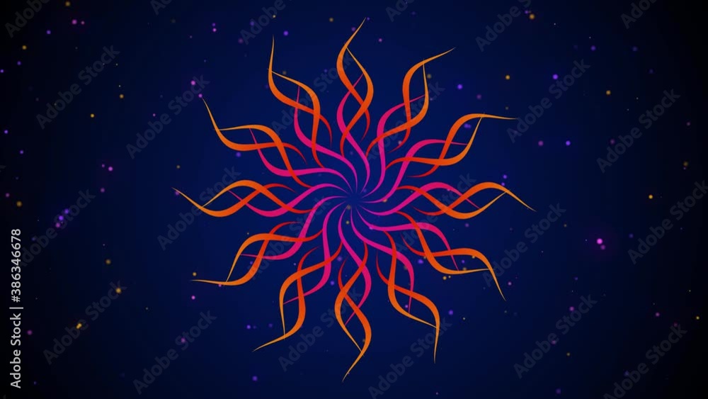 Poster two types psychedelic abstract wavy shape illusions and shiny glitter dust seamless loop motion with
