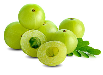 Indian gooseberry isolated on white background