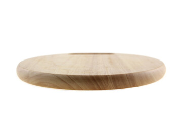 Wooden cutting board isolated on white background.