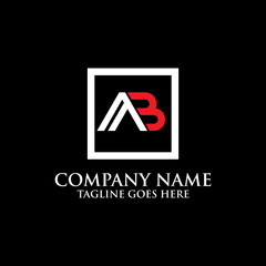 Modern letter AB logo design inspirations, initial AB logo template