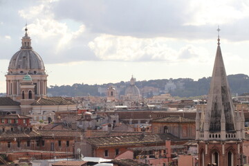 Fototapeta premium view of rome city from top famous landmarks of rome city