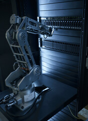 Robot arm operating server console