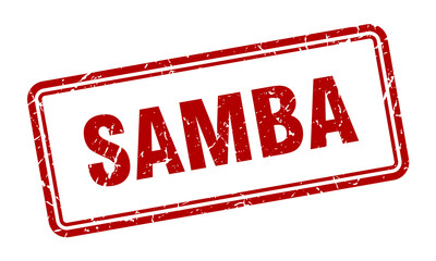 samba stamp. square grunge sign on white background