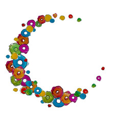 Donuts frame describing a circle blu