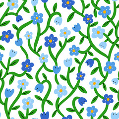 Forget me not tiny blue floral pattern