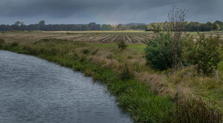 Harvest. Autumn. Autumn colors. Forest. Lakeweidenweg. Havelte. Drenthe Netherlands. Oude Vaart. River.