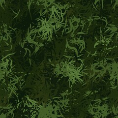 Green abstract grass seamless background of randomly bands and wavy lines