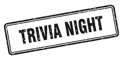 trivia night stamp. square grunge sign on white background