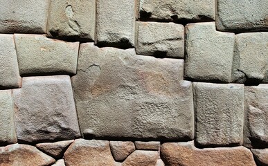 Detail of stone wall in Cusco or Cuzco town