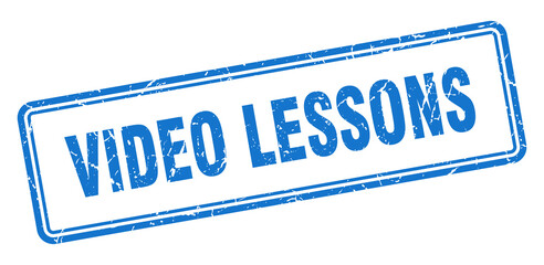 video lessons stamp. square grunge sign on white background