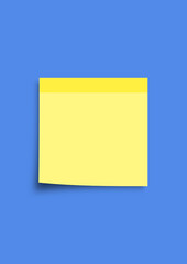 yellow sticky note on a blue background