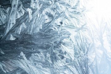 Winter colorful background with icy frost patterns