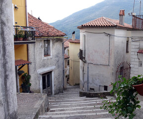 Italy. The small streets of the mountain village Rivello
