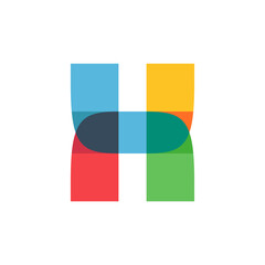 X letter logo colored brightly and vividly with colors overlay.