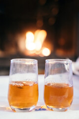 Two glasses with wine or 