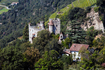 Fototapeta na wymiar The Brunnenburg castle in the town of Tirolo, Bolzano province, Italy.