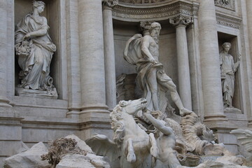 famous landmark trevi fountain in rome city center italy