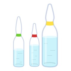 Medicinal ampoules icon. Cartoon of medicinal ampoules vector icon for web design isolated on white background