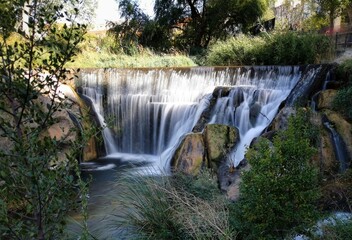 Non-urban landscape. Nature. Waterfall in the interior of the Valencian community of Spain