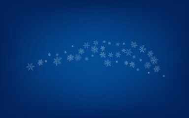 Silver Snow Vector Blue Background. Holiday 
