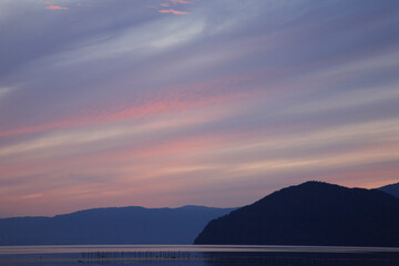 琵琶湖　湖北の夕