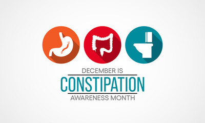 Vector illustration on the theme of Constipation awareness month (IBS) observed each year during December.