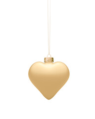 Gold heart Christmas ball