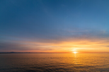Naklejka na ściany i meble Beautiful Sunset on the Atlantic Ocean in France 