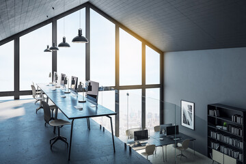 Contemporary two-story loft office