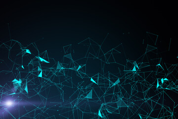 Abstract blue polygon patterned.