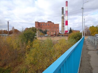 industrial plant with chimney