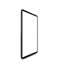 Tablet PC with white screen isolated on a white background. 3D illustration.