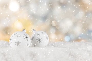 Christmas decoration with blurred background, lots of copy space for your product or text.