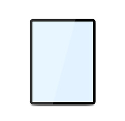 Tablet PC with white screen isolated on a white background. 3D illustration.