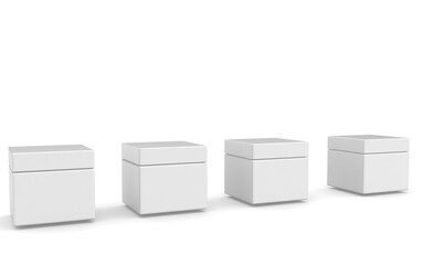 3d  cream container on white background