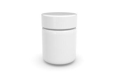 3d container for vitamins on white background