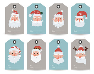 Collection of tags with Santa, Gnomes and holiday wishes