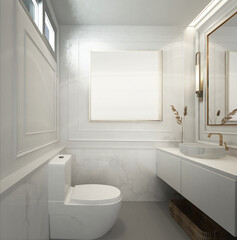 Modern luxury and cozy house and bathroom interior design 