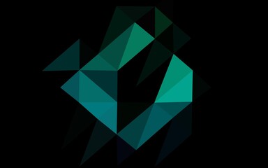 Dark Blue, Green vector abstract polygonal texture.