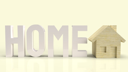 home wood toy and text for property content 3d rendering.
