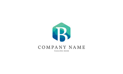 letter B modern hexagon logo template