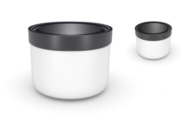 3d  cream container on white background