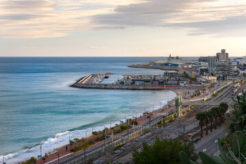 Fototapeta na wymiar Views of the port of the city of Tarragona in summer in Spain.