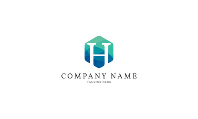 letter H modern hexagon logo template