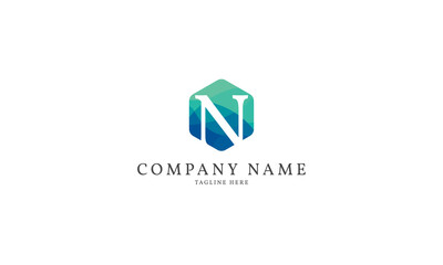 Fototapeta premium letter N modern hexagon logo template