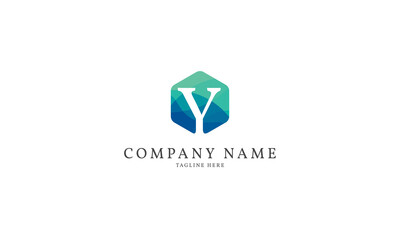 letter Y modern hexagon logo template